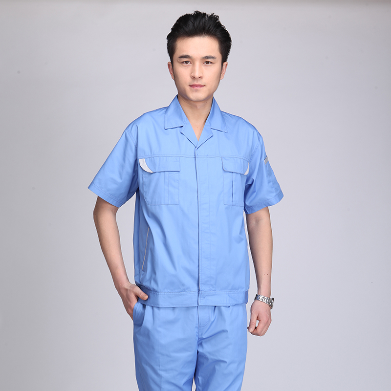 夏季工作服套裝男士短袖耐磨勞保服半袖汽修工廠車(chē)間廠服工裝定制